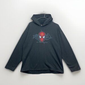 Vintage Marvel Spiderman Sweatshirt Hoodie Mens *L* 2002 Black Comics READ